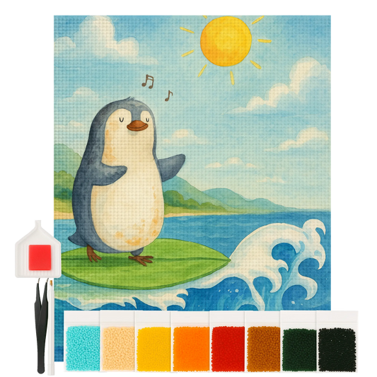 Diamond Painting - Penguin Surfer by Mr. & Mrs. Panda