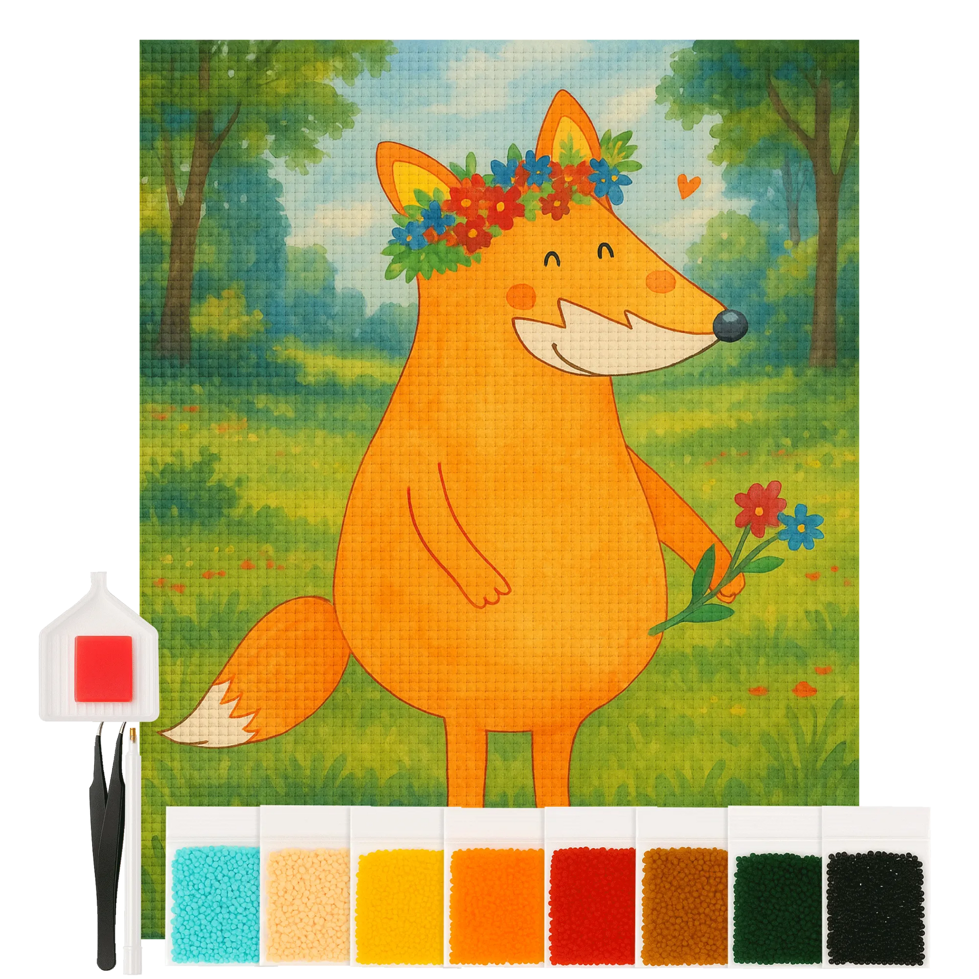Diamond Painting - Fox flower love by Mr. & Mrs. Panda