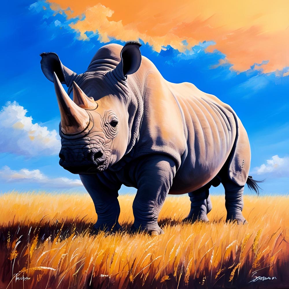 
Diamond Painting - Power & Peace – Rhino on the Horizon