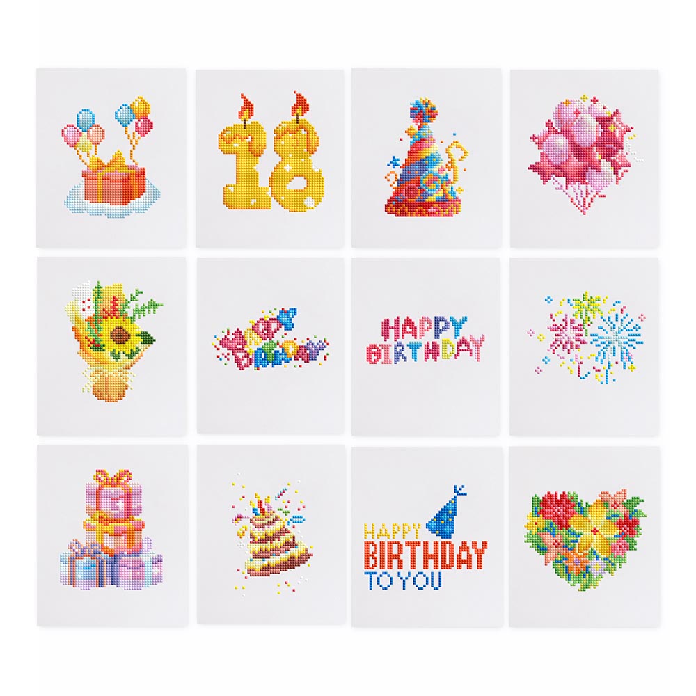 
Diamond Painting - 12 Mini-Paintings | 18. Birthday Set