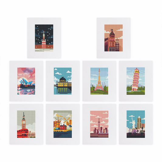 Diamond Painting - 12 Mini-Paintings | Famous Sights