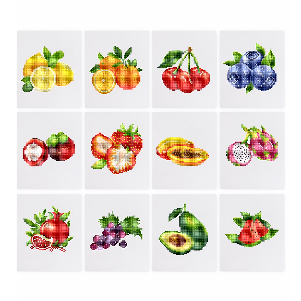 Diamond Painting - 12 Mini-Paintings | Fruit Bundle