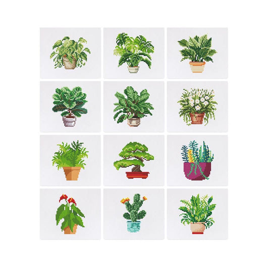 Diamond Painting - 12 Mini-Paintings | Green Oasis In Miniature
