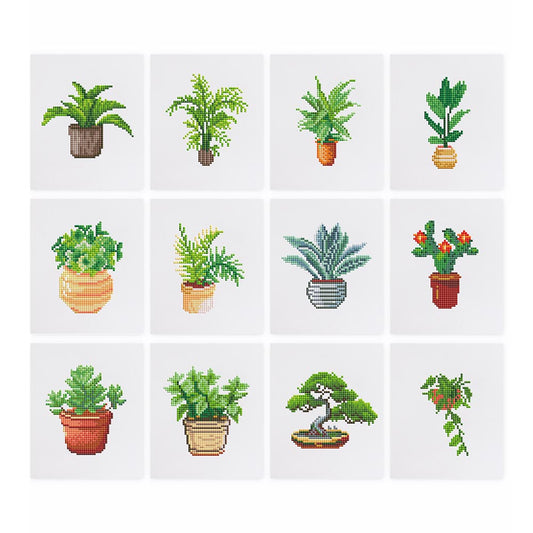 Diamond Painting - 12 Mini-Paintings | Mini Plant Magic