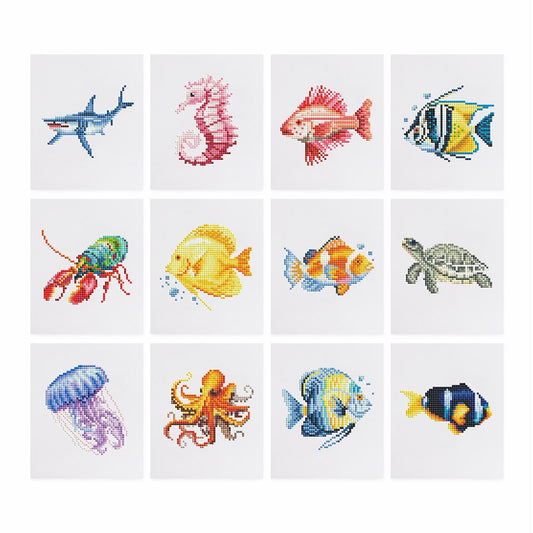 Diamond Painting - 12 Mini-Paintings | Sea Life