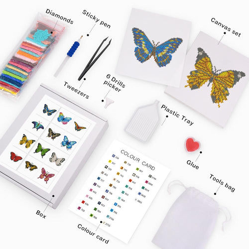 12 Mini-Paintings – Butterfly Bundle 2 diamond painting kit – image 2