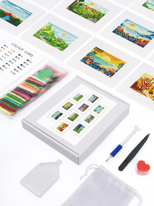 12 Mini-Paintings – Landscape Bundle diamond painting kit – image 2
