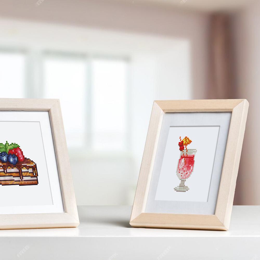 Diamond Painting - 6 Mini-Paintings | Cake & Drinks