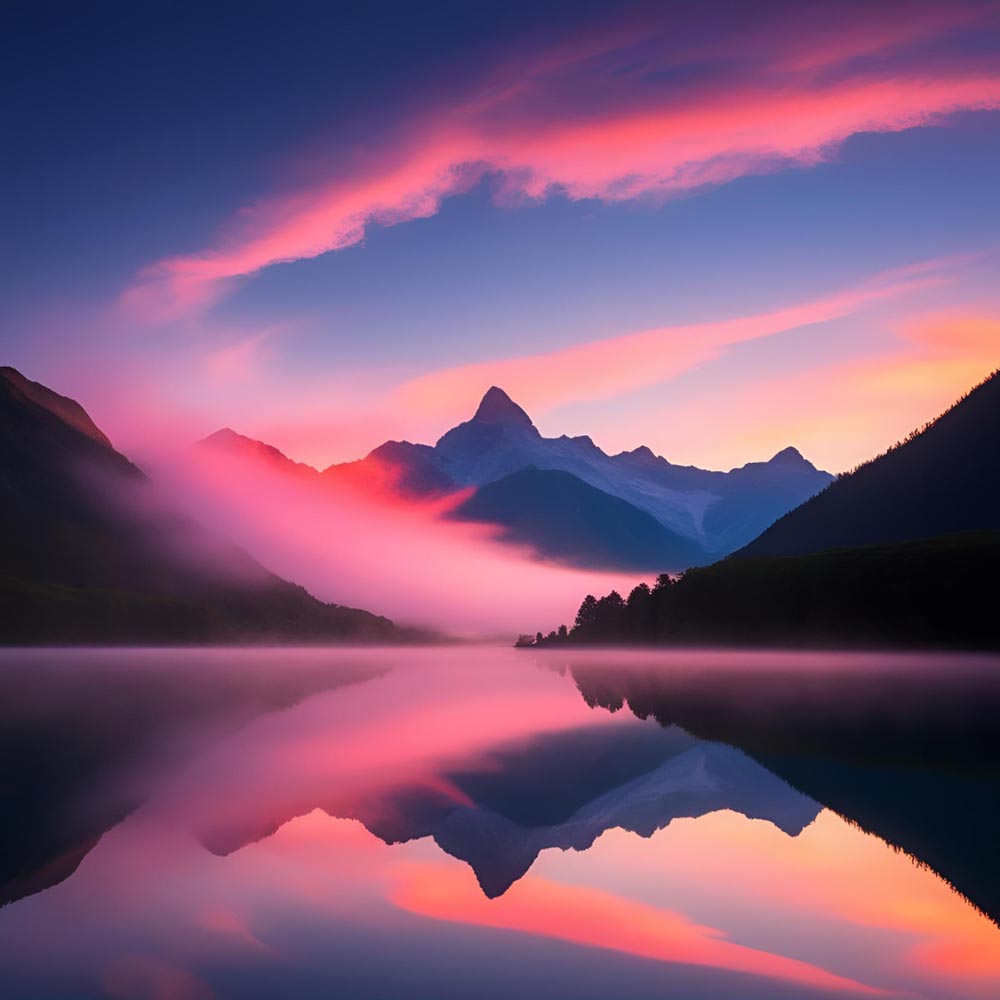 
Diamond Painting - Whispers of Dawn – Mountain Serenity