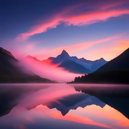 Diamond Painting - Whispers of Dawn – Mountain Serenity