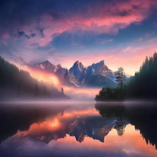 Diamond Painting - Mystic Peaks – Nature’s Mirror