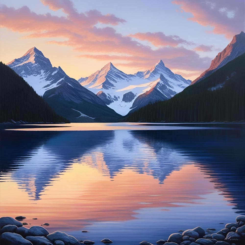 
Diamond Painting - Frozen Reflections – Alpine Majesty