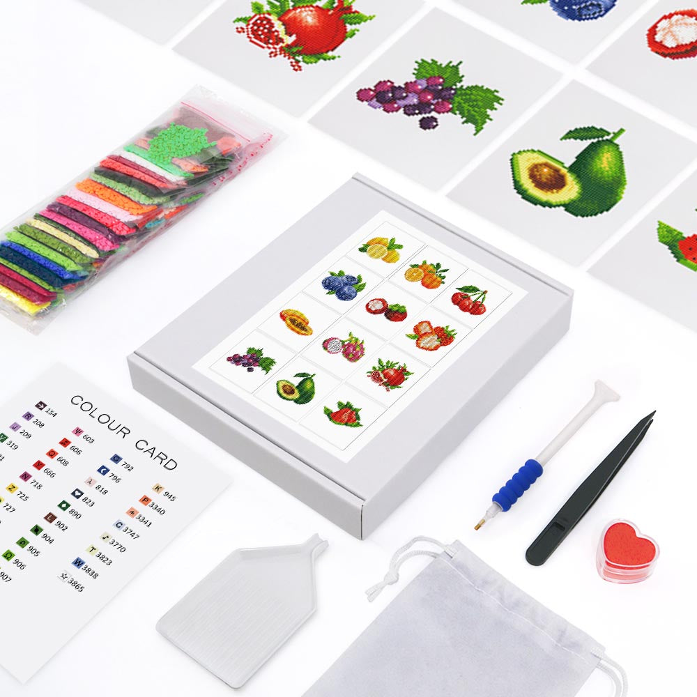 
12 Mini-Paintings – Fruit Bundle diamond painting kit – image 2
