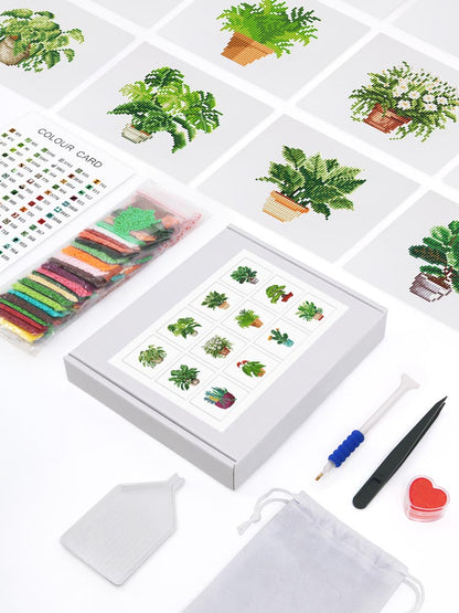 Diamond Painting - 12 Mini-Paintings | Green Oasis In Miniature