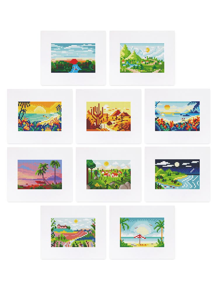 Diamond Painting - 12 Mini-Paintings | Landscape Bundle