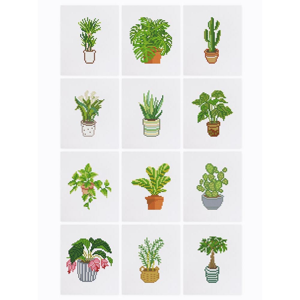 
Diamond Painting - 12 Mini-Paintings | Botanical Minis