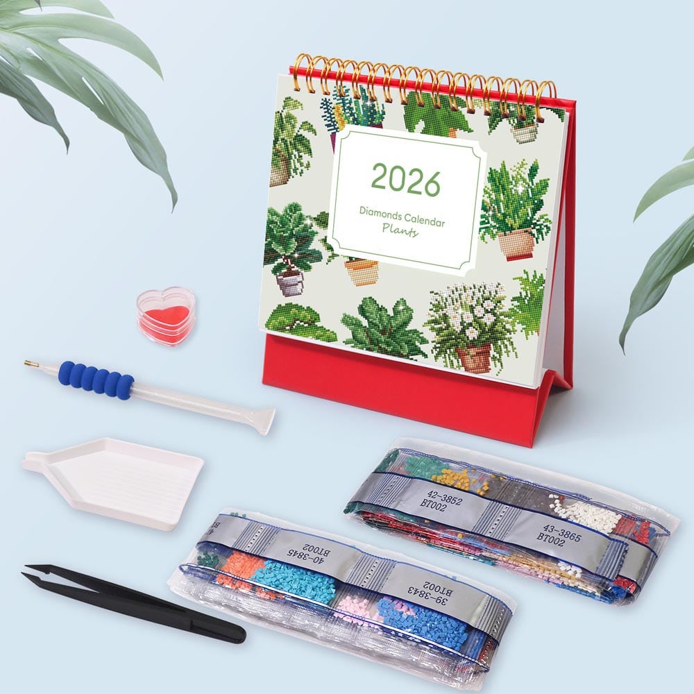 Plant Lover's Calendar 2026 diamond painting kit – image 4