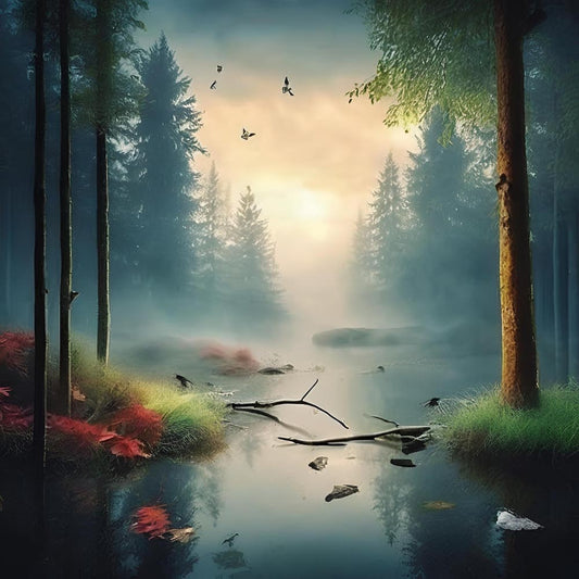 Diamond Painting - Forest Stillness – Mist and Flight