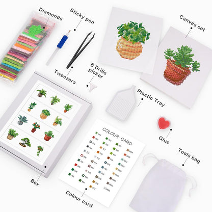 Diamond Painting - 12 Mini-Paintings | Mini Plant Magic