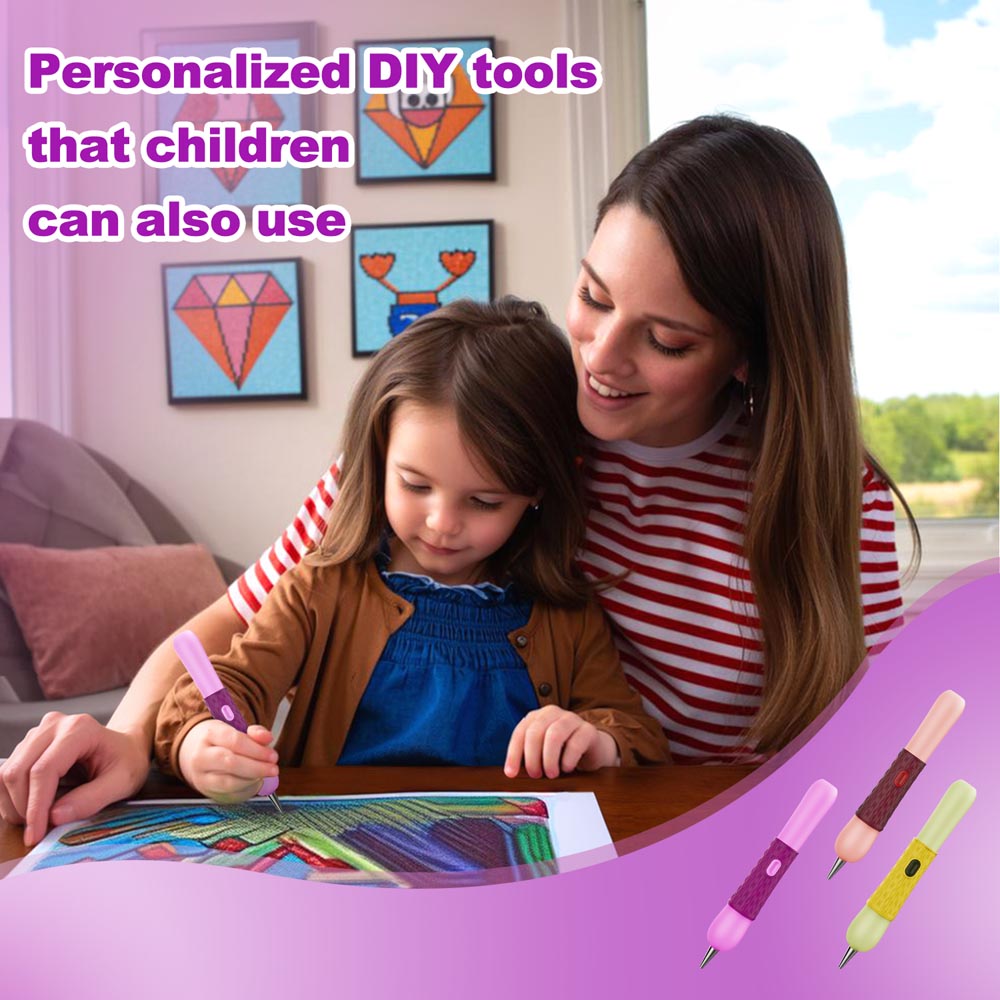 Electric Diamond Painting Pen – SilentPro™ – Ultra-Quiet, Rechargeable, and Adhesive-Free