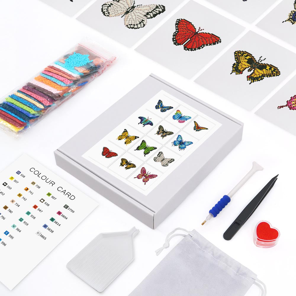 
12 Mini-Paintings – Butterfly Bundle 2 diamond painting kit – image 3