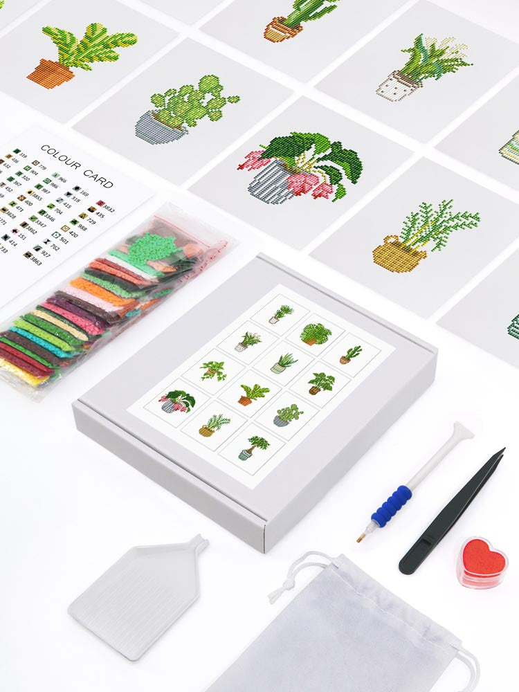 Diamond Painting - 12 Mini-Paintings | Botanical Minis