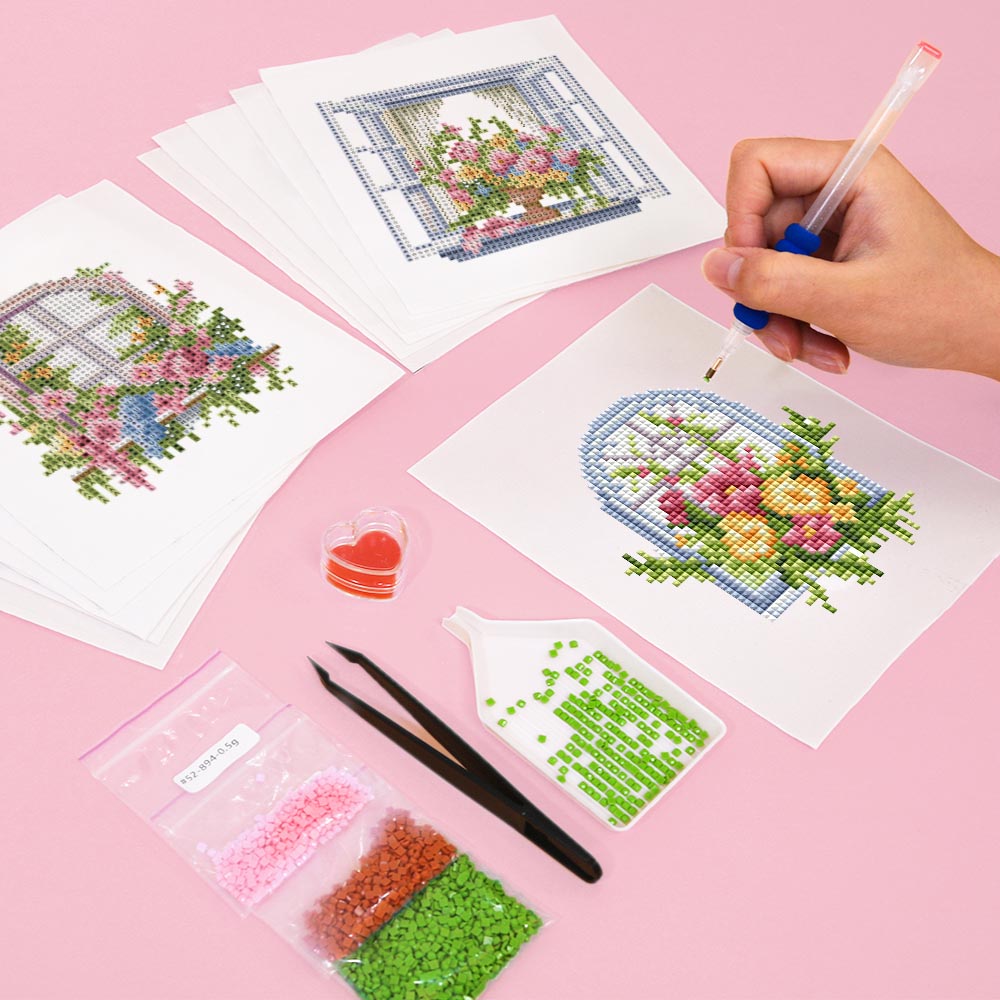 12 Mini-Paintings – Where Flowers Meet the Light diamond painting kit – image 4