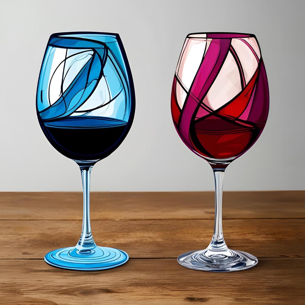 
Diamond Painting - Dual Pour – Blue & Red Elegance