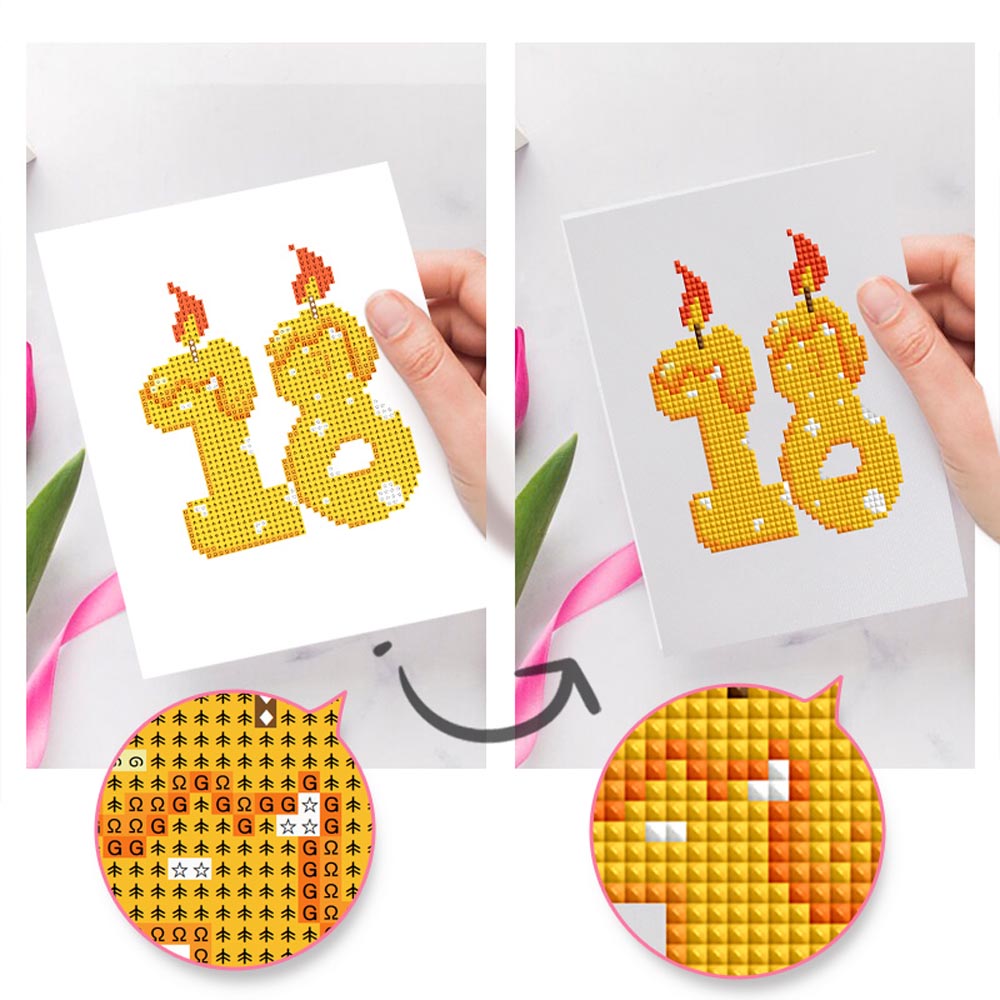 
12 Mini-Paintings – 18. Birthday Set diamond painting kit – image 4