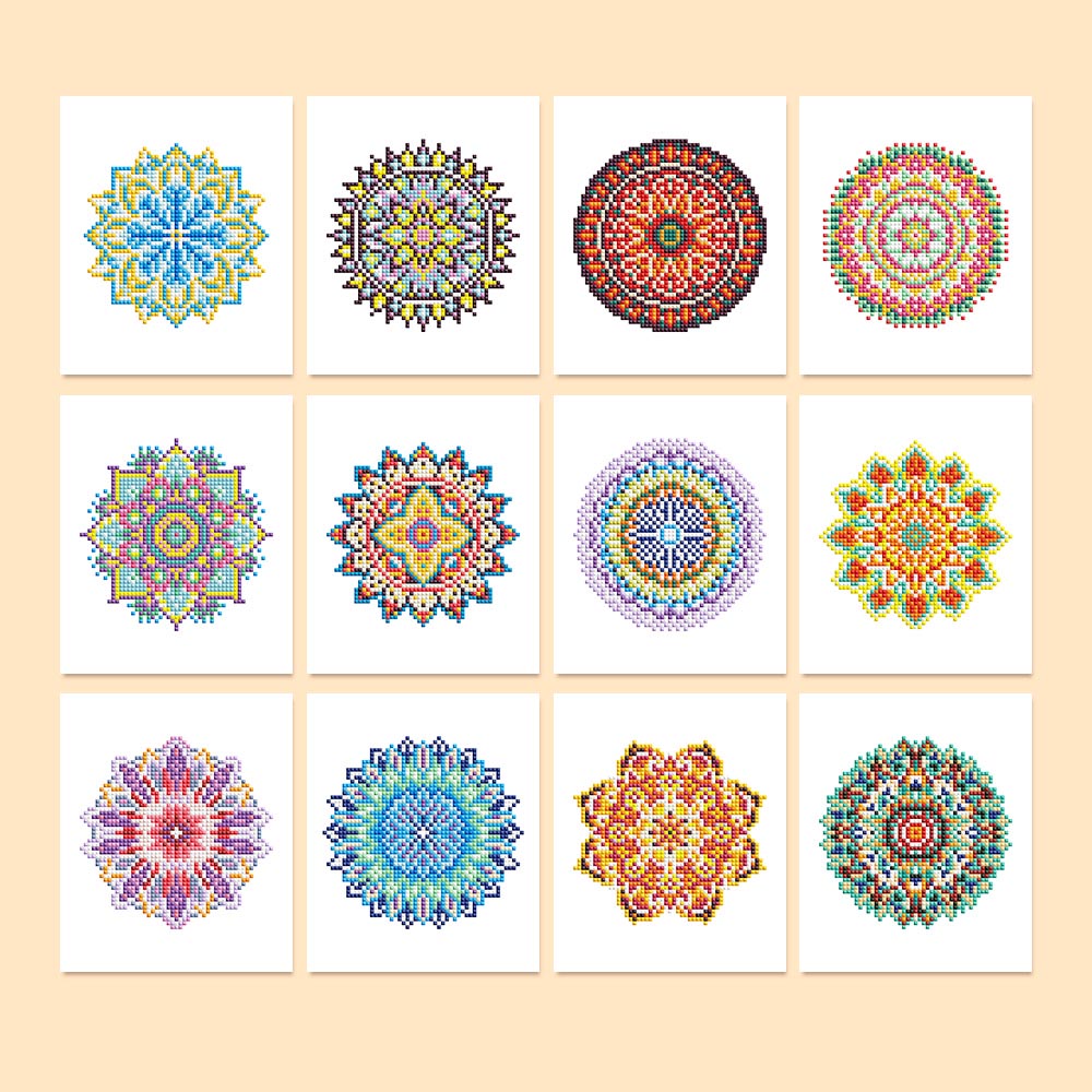 Diamond Painting - 12 Mini-Paintings | Mandala Paradise