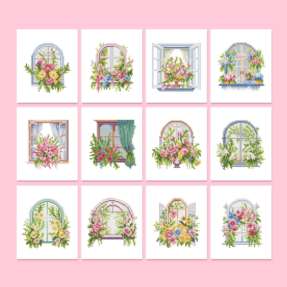 12 Mini-Paintings – Where Flowers Meet the Light diamond painting kit – image 5