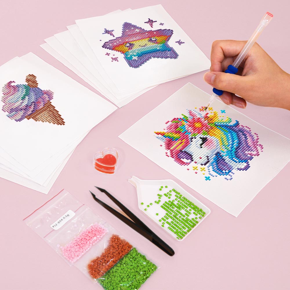 Diamond Painting - 12 Mini-Paintings | Unicorn Glitter Set