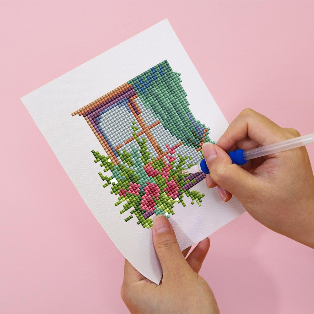 
12 Mini-Paintings – Where Flowers Meet the Light diamond painting kit – image 6