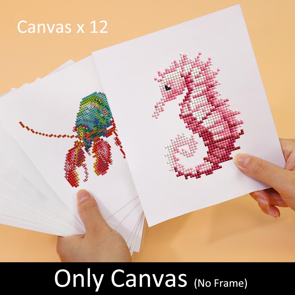 12 Mini-Paintings – Sea Life diamond painting kit – image 7