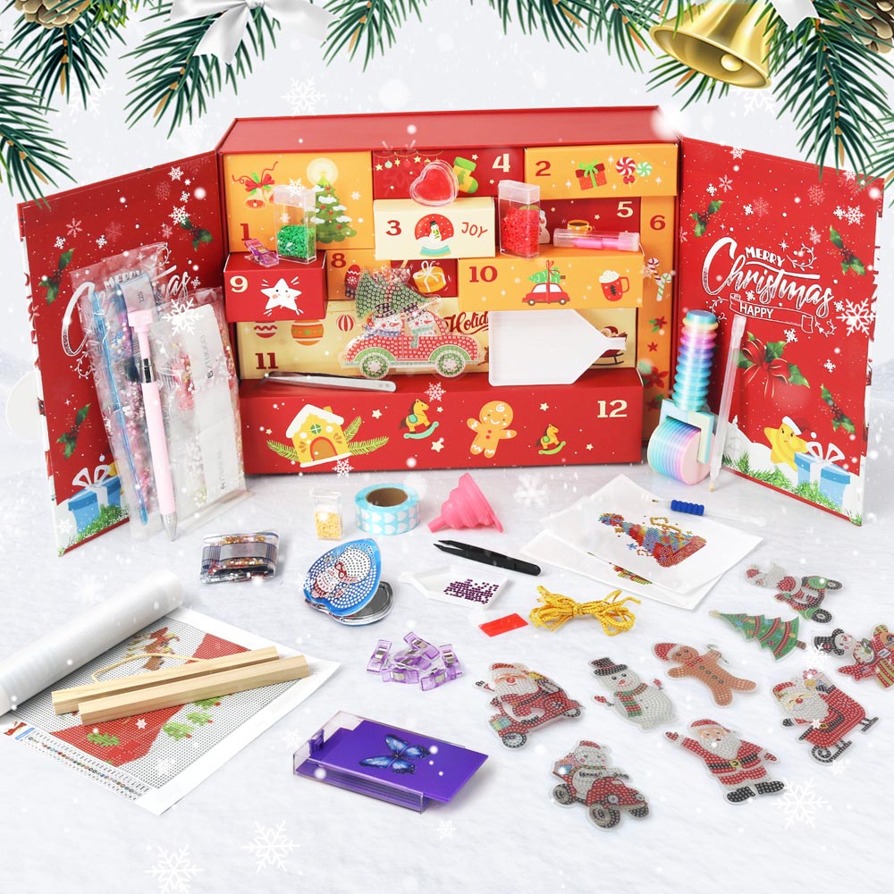 Diamond Painting – Advent Calendar – Classic Merry Christmas Edition (12 Doors)
