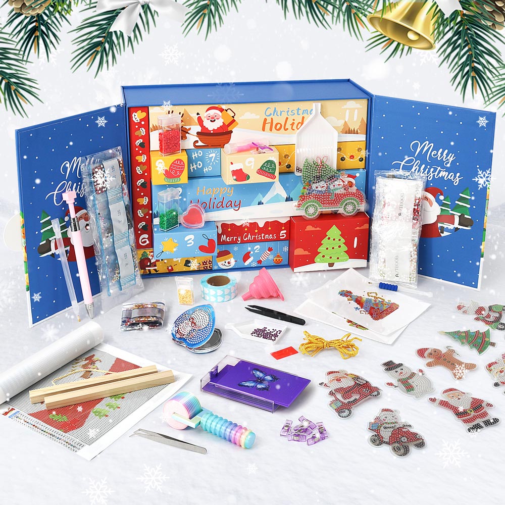Diamond Painting – Advent Calendar – Merry Christmas Snowman Edition (12 Doors)