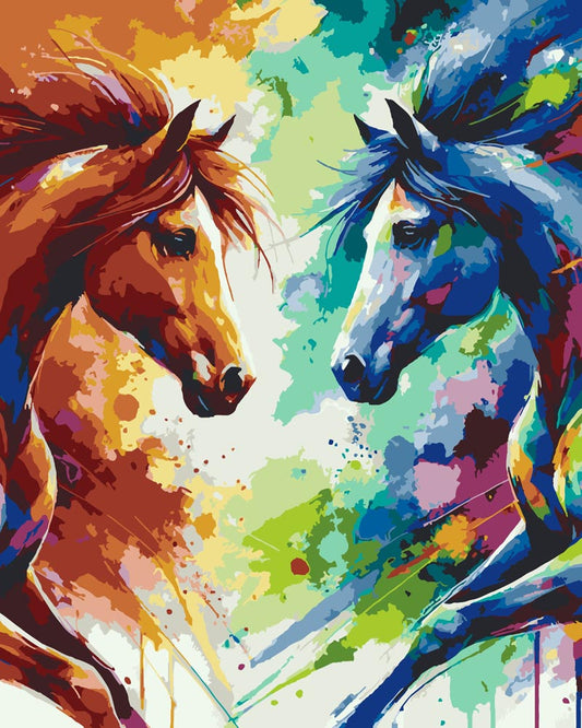 Diamond Painting - Vibrant Horse Duo