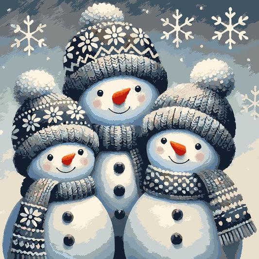 Diamond Painting - Snowman Family