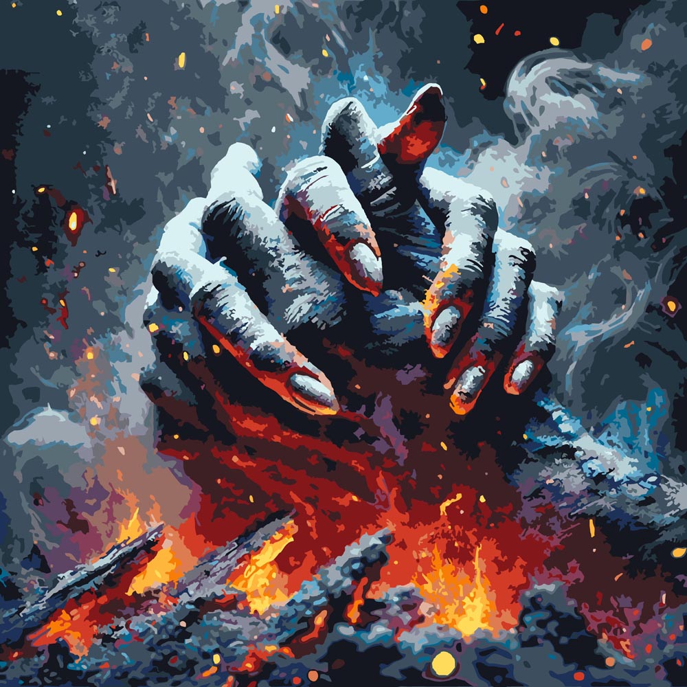 
Hands in Fire diamond painting kit