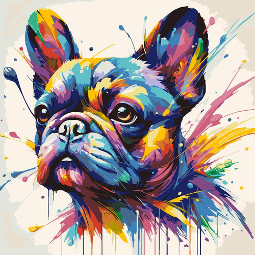 Colorful Bulldog diamond painting kit