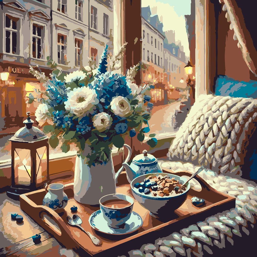 
Cozy Breakfast Window diamond painting kit