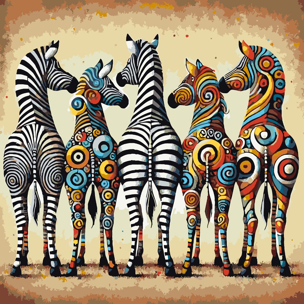 Diamond Painting - Abstract Zebras and Patterns