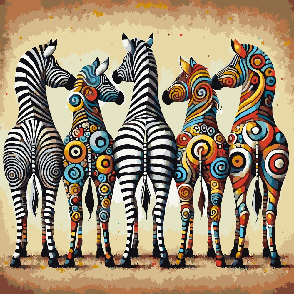 
Abstract Zebras and Patterns diamond painting kit