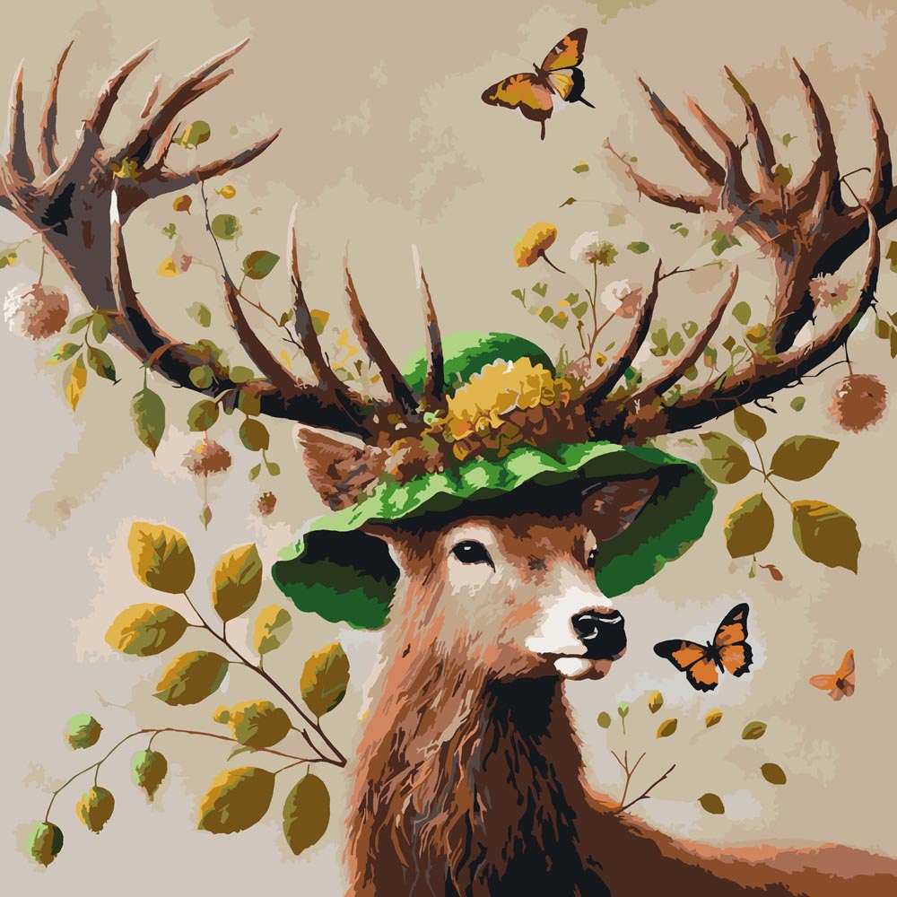 
Deer with Green Hat diamond painting kit