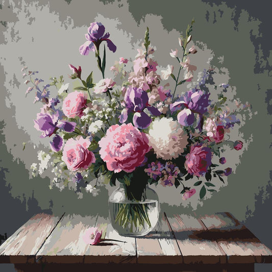 Diamond Painting - Purple Floral Arrangement