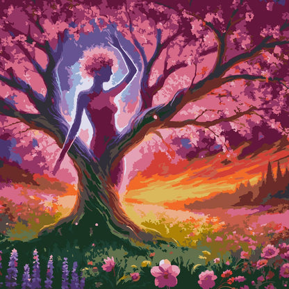 Diamond Painting - Woman in Tree Silhouette