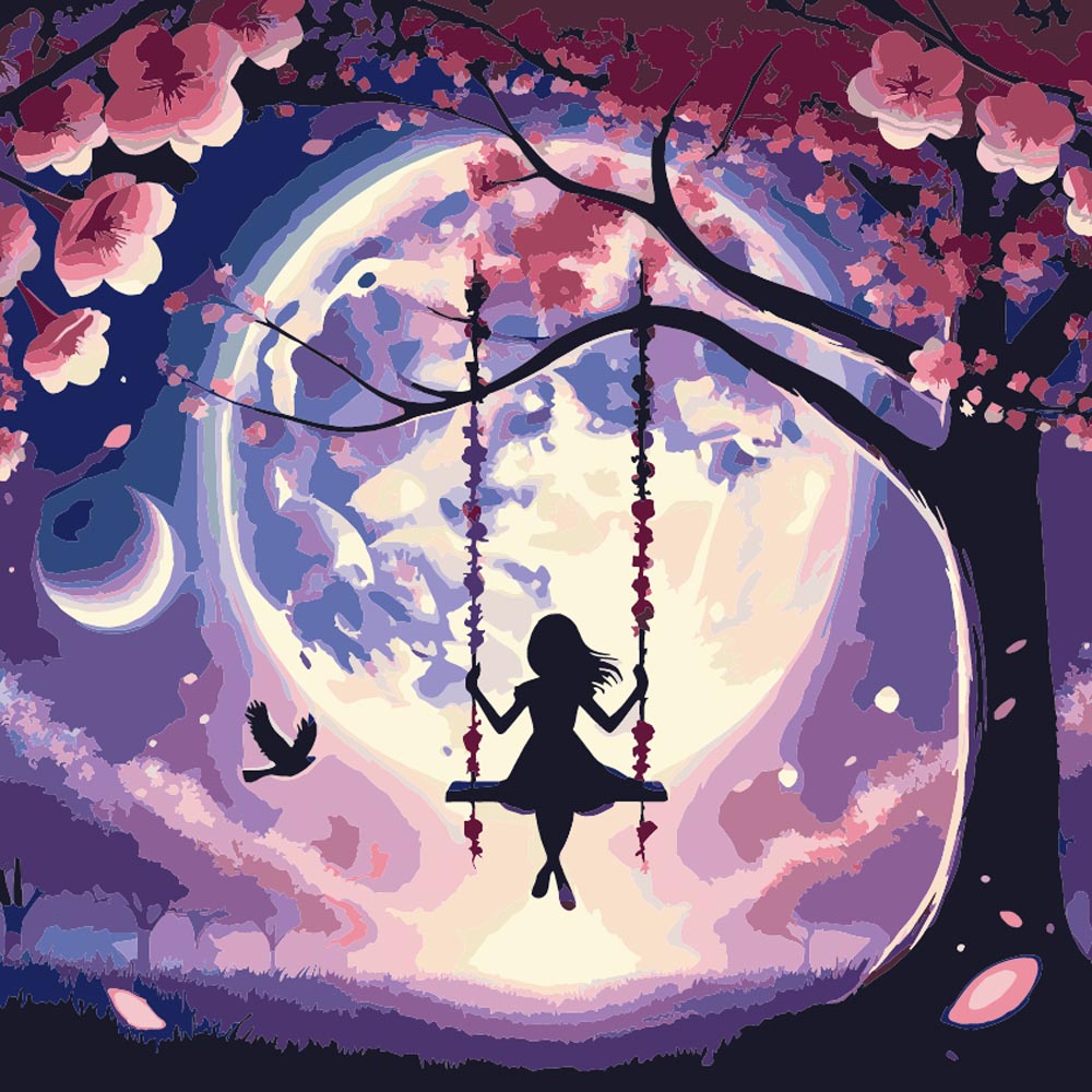 
Girl on Swing diamond painting kit