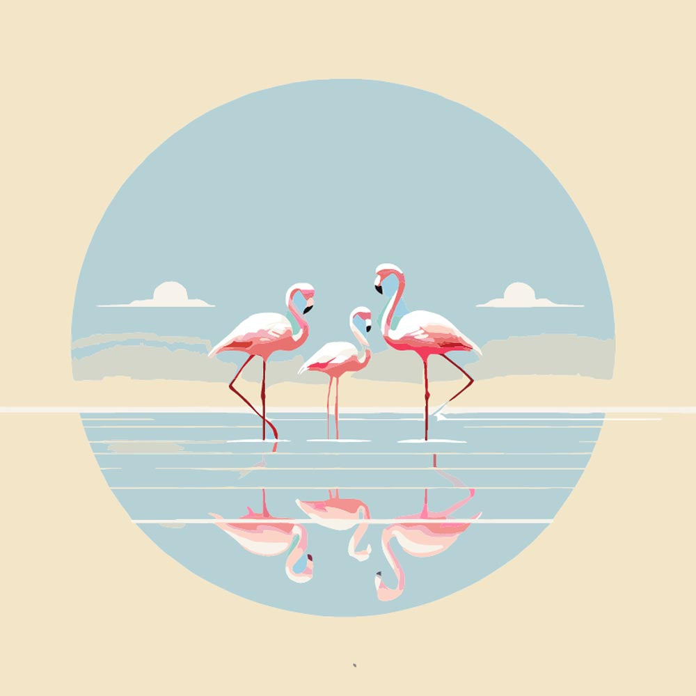 
Flamingos in Water diamond painting kit