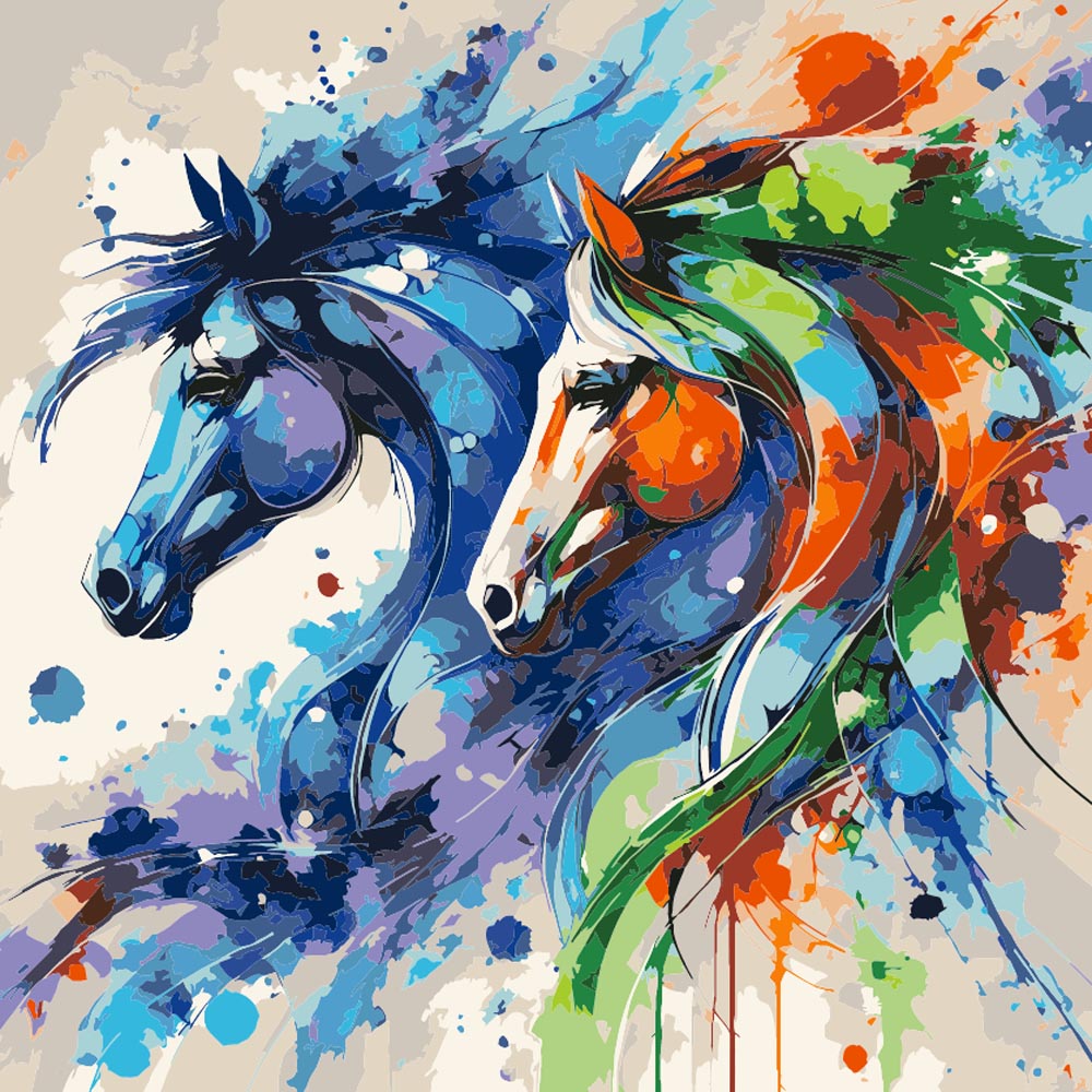 
Colorful Horses diamond painting kit