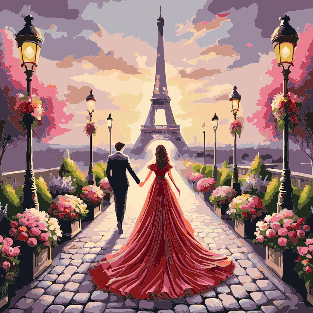 
Couple in Paris diamond painting kit